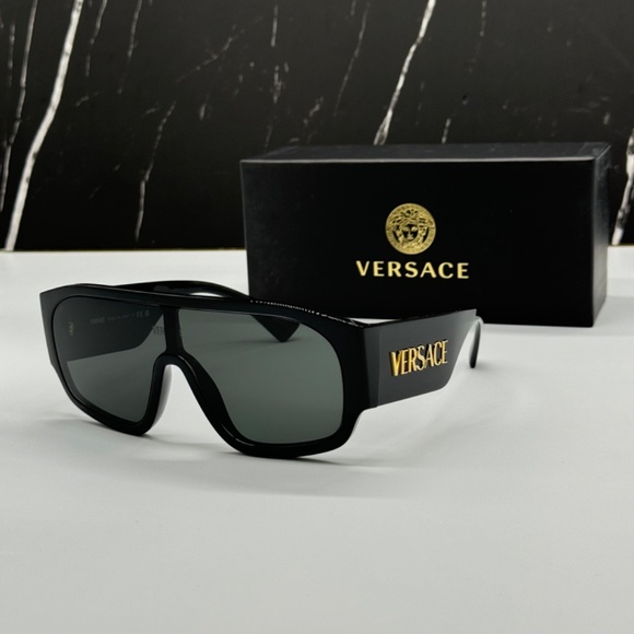NEW VE4439 GB1/87 VERSACE OVERSIZED MOD 4439 GB1/87 BLACK UNISEX SUNGLASSES main image 11